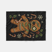 Zombie Gingerbread Mann Weihnachten Zombie Fleecedecke (Vorderseite (Horizontal))