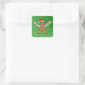 Zombie Gingerbread Quadratischer Aufkleber (Tasche)
