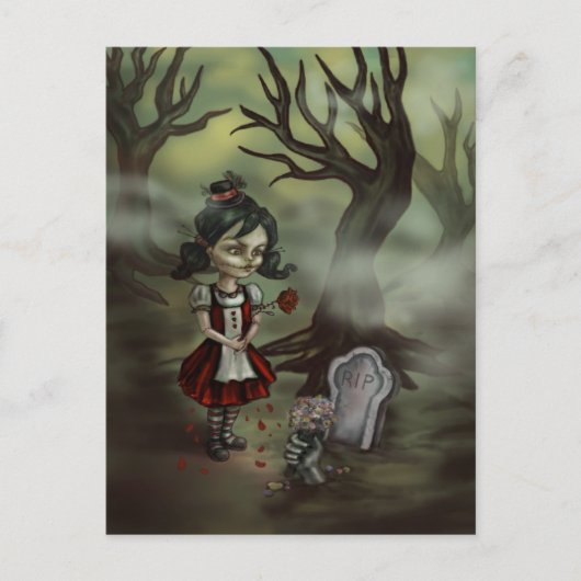 Zombie Girl Finds True Love in Graveyard Postkarte (Vorderseite)