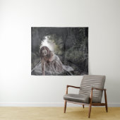Zombie Girl im Wald Wandteppich (Beispiel (Horizontal))