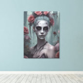 Zombie Girl in den Rose Leinwanddruck (Insitu (Holzboden))