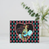 Zombie Girl Postkarte (Stehend Vorderseite)