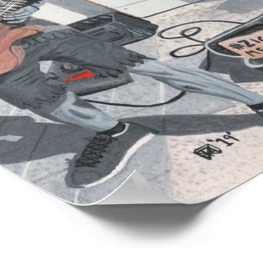 Zombie Gitarre Musiker Fantasy Wall Art Print Poster (Ecke)