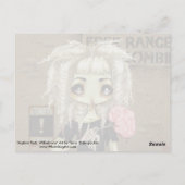 Zombie Goth Girl niedliche Postkarte untotes große (Rückseite)