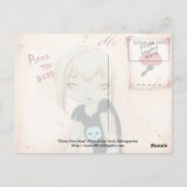 ZOMBIE GOTH Mädchen Gehirn süß Postkarte (Rückseite)