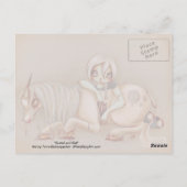 Zombie goth unicorn Girl Fantasy Art gothic Postkarte (Rückseite)