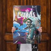 Zombie Graffiti Room Décor Monogram Door Poster