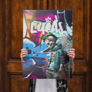 Zombie Graffiti Room Décor Monogram Door Poster