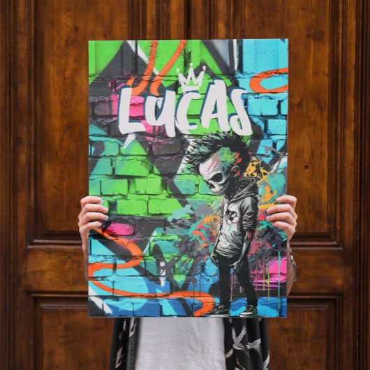 Zombie Graffiti Room Décor Monogram Door Poster