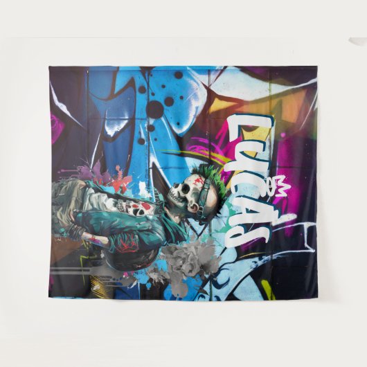 Zombie Graffiti Room Décor Monogram Wandteppich (Vorderseite (Horizontal))