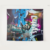 Zombie-Graffiti-Zimmerdekoration Monogramm Wandteppich (Vorderseite (Horizontal))