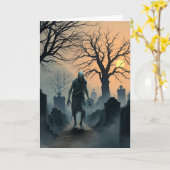 Zombie Graveyard Halloween Karte (Gelbe Blume)