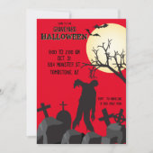Zombie Graveyard Halloween-Party Einladung (Vorderseite)
