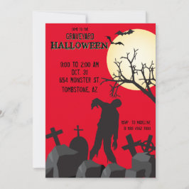 Zombie Graveyard Halloween-Party Einladung