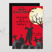 Zombie Graveyard Halloween-Party Einladung (Vorne/Hinten)