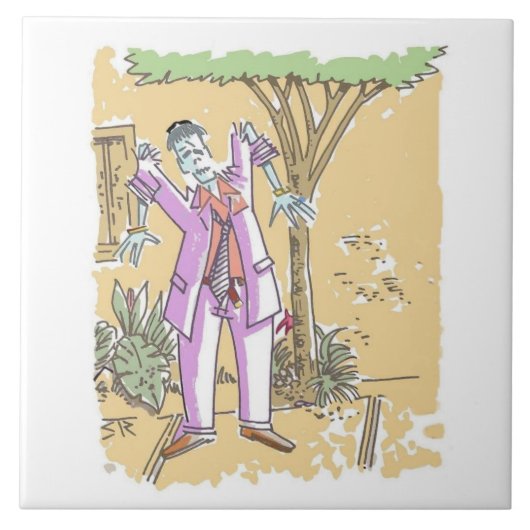 Zombie große Fliese (Vorderseite)