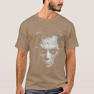 Zombie Gruseliges Hieroglyphen-Gesicht Untoter Hor T-Shirt