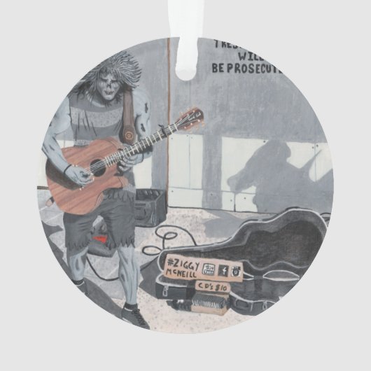 Zombie Guitar Music Fantasy Art Acrylic Ornament (Rückseite)