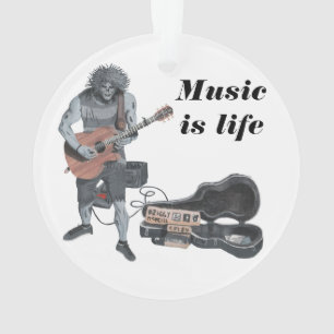Zombie Guitar Musician Fantasy Akrylorische Orname Ornament