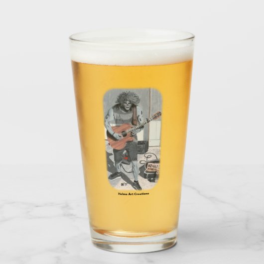 Zombie Guitar Musician Fantasy Art Glass Cup Glas (Vorne (Gefüllt))