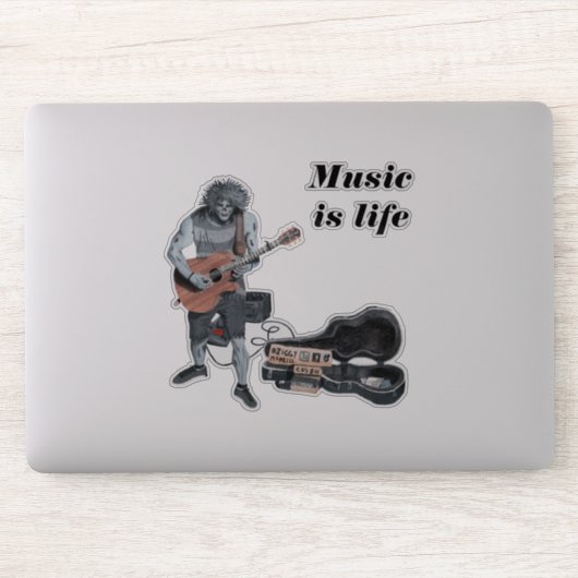 Zombie Guitar Musician Fantasy Art Sticker (Computer)