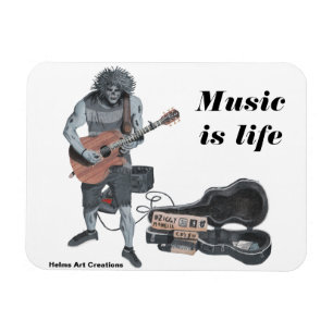 Zombie Guitar Musician Life Kühlschrank Magnet