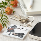 Zombie Guitar Musician Life Schlüsselanhänger (Vorderseite rechts)