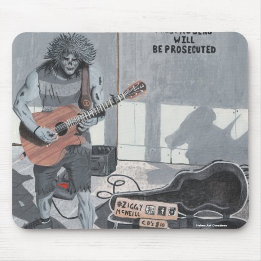 Zombie Guitar Musician Mousepad (Vorne)