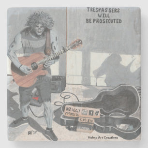 Zombie Guitar Musician Musik Untersetzer Stone