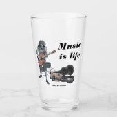 Zombie Guitar Rock Musician Fantasy Art Glass Cup Glas (Vorderseite)