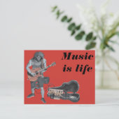 Zombie Guitar Rock Musician Fantasy Postkarte (Stehend Vorderseite)