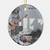 Zombie Guitar Rock Musiker Fantasy Kunst, Dichtung Keramik Ornament (Links)