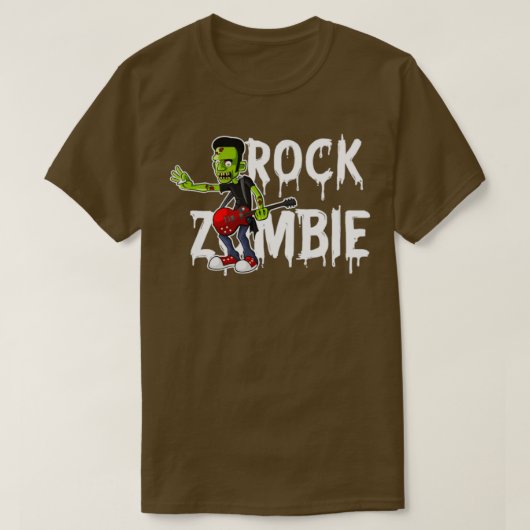 Zombie Guitar Untot Halloween Music T-Shirt (Design vorne)
