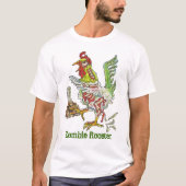 Zombie-Hahn-Huhn-Halloween-Kunst T-Shirt (Vorderseite)
