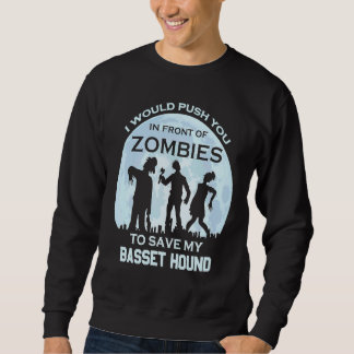 Zombie Halloween Basset Hound Pet Sweatshirt