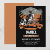 Zombie Halloween Cowboy Einladung zum Geburtstag (Vorne/Hinten)