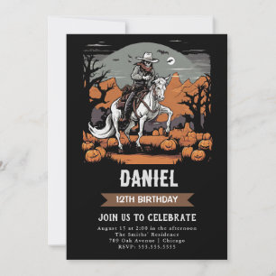 Zombie Halloween Cowboy Einladung zum Geburtstag