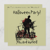 Zombie Halloween Einladung (Vorne/Hinten)