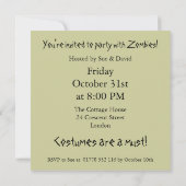Zombie Halloween Einladung (Rückseite)