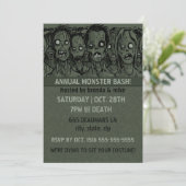 Zombie Halloween Einladung (Stehend Vorderseite)