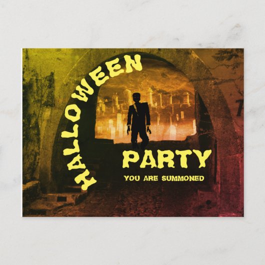 ZOMBIE HALLOWEEN Einladung Postkarte (Vorderseite)