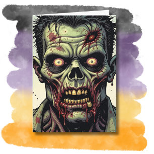 Zombie Halloween   Farbseite innen Karte