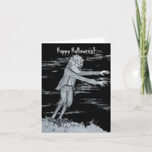 Zombie Halloween Feiertagskarte (Vorderseite)