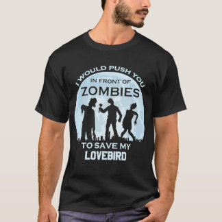 Zombie-Halloween-Haustier-Liebesvogel T-Shirt
