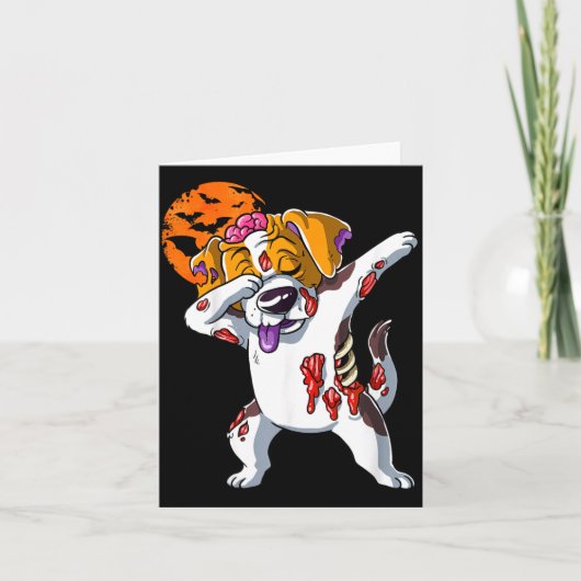 Zombie-Halloween-Hund Karte (Vorderseite)