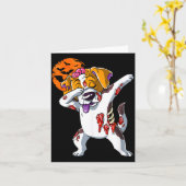 Zombie-Halloween-Hund Karte (Gelbe Blume)