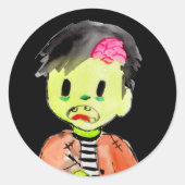 Zombie Halloween-Kindergeburtstagsaufkleber Runder Aufkleber (Vorderseite)