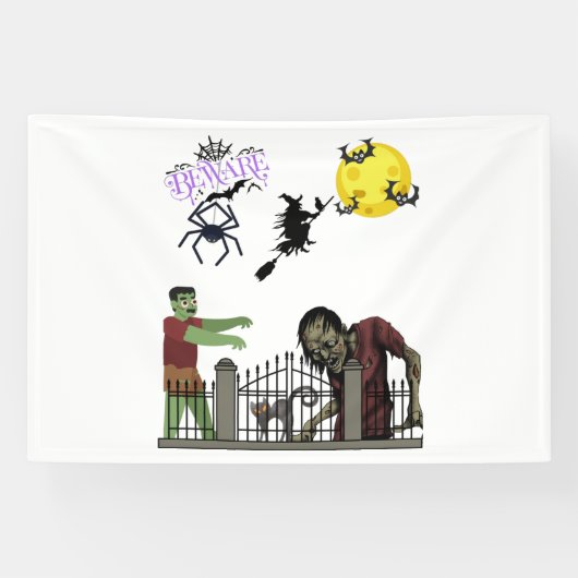 Zombie Halloween Land 4x6 Vinyl Banner (Horizontal)
