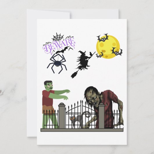 Zombie Halloween Land Einladung (Vorderseite)