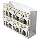 Zombie Halloween Land Große Geschenktasche Große Geschenktüte (Rückseite Schrägansicht)